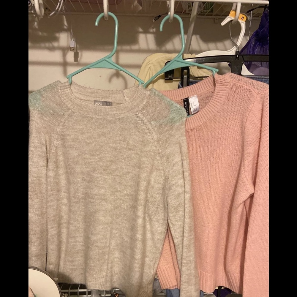 ASOS White Sweater & Divided Pink Sweater Bundle